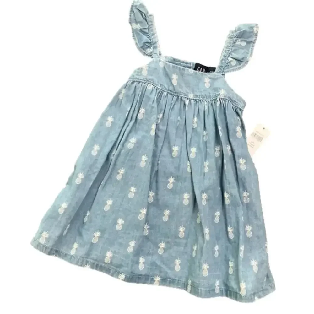BABY GAP Girl's Blue Denim Sundress Bottoms Set Size 2 NWT
